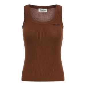 Miu Miu Women Ribbed Cotton Tank Top